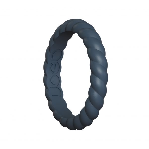 Women's Carbon Black Helix Stax Series Silicone Ring