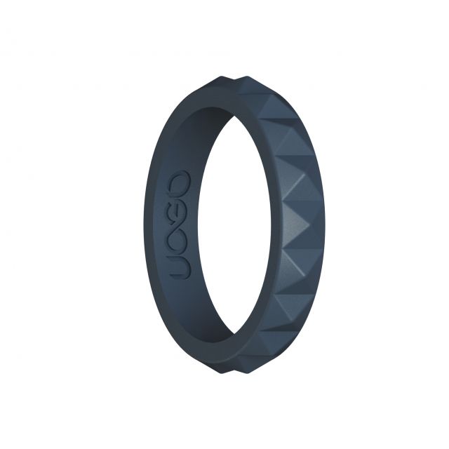 Women's Carbon Black Diamond Stax Series Silicone Ring