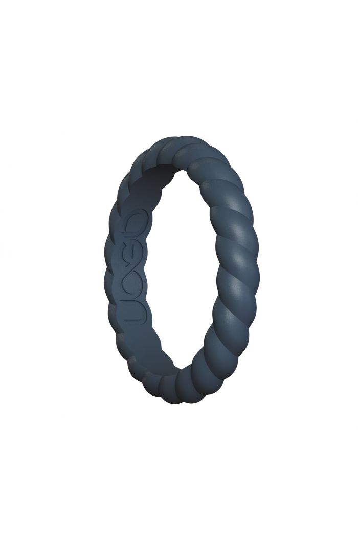 Women's Carbon Black Helix Stax Series Silicone Ring