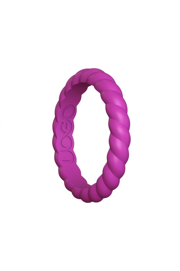Women's Peony Pink Helix Stax Series Silicone Ring